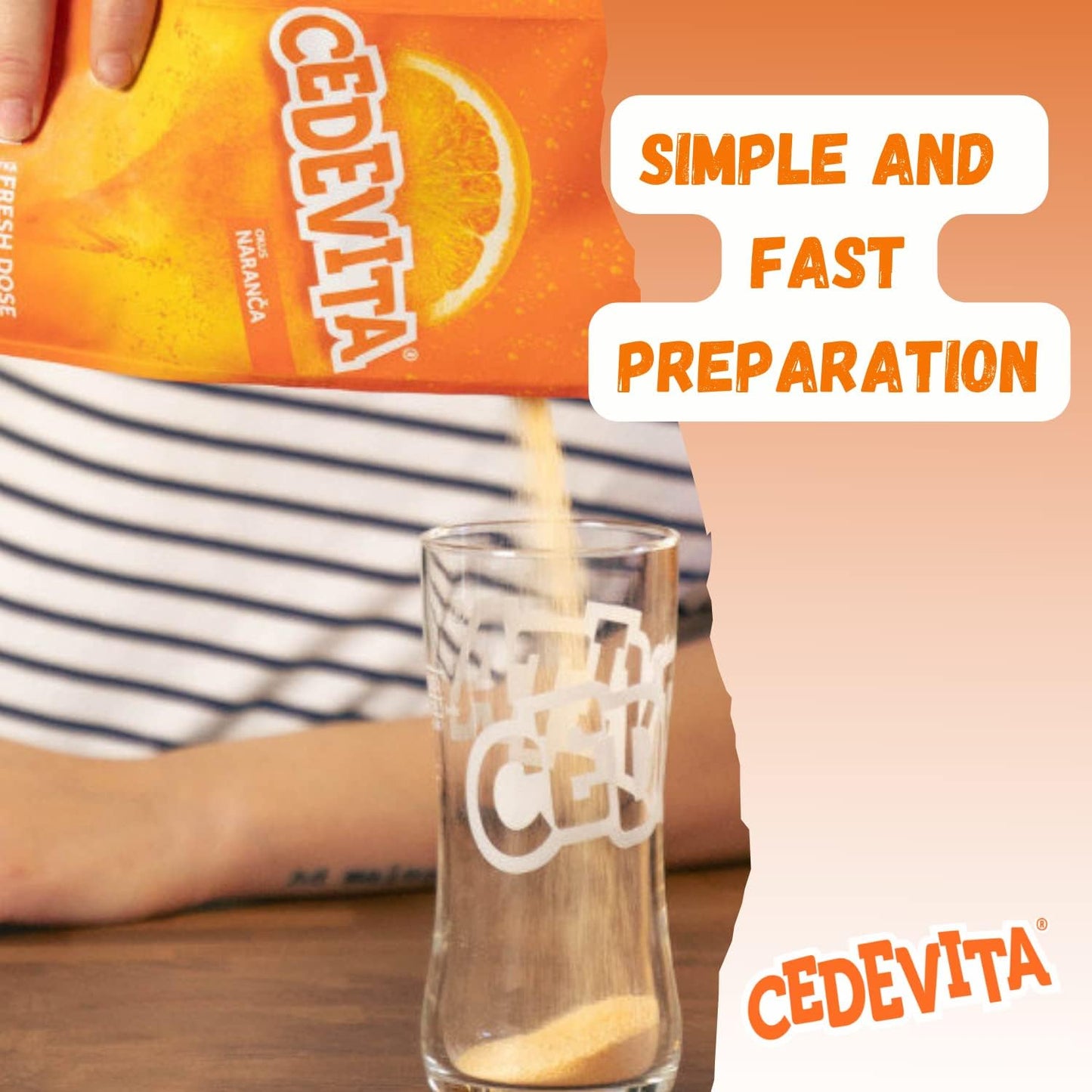 Cedevita Orange – 9-Vitamin Effervescent Drink Powder – Alcohol-Free – Makes 11.5 Liters of juice